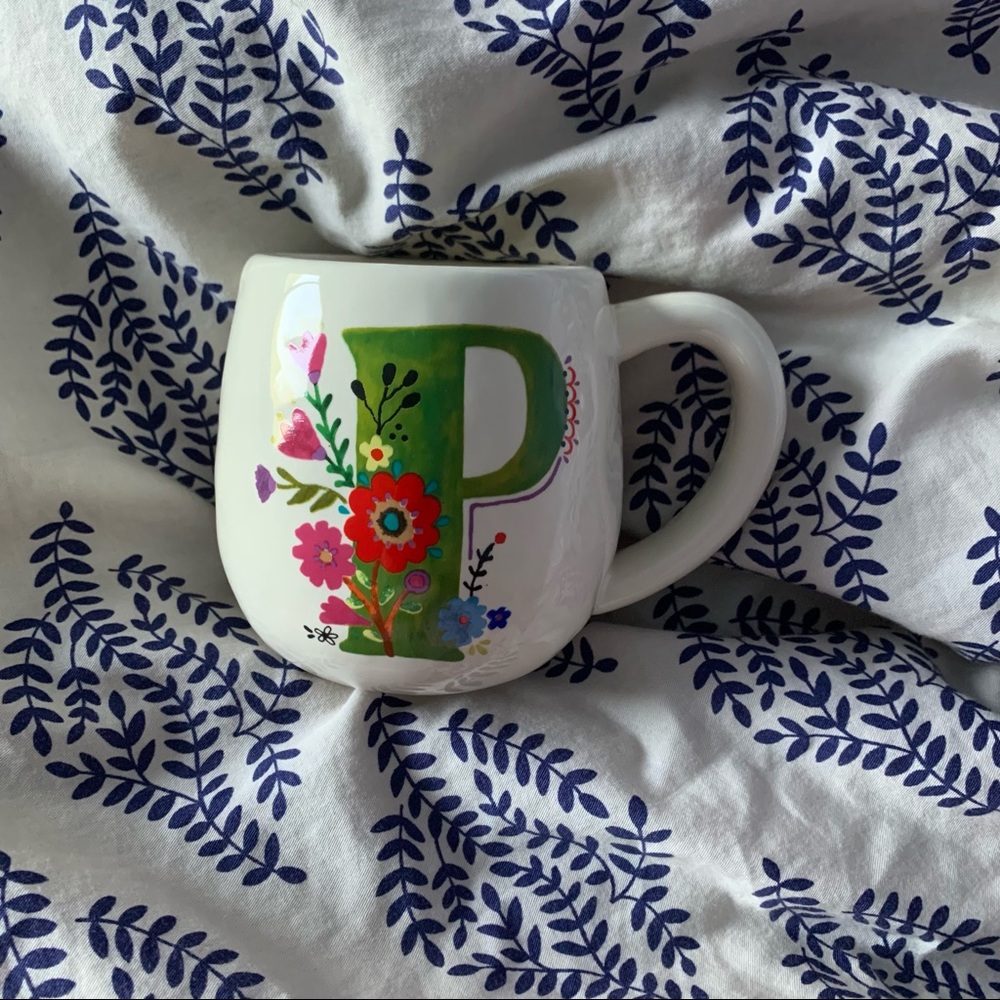 NEW natural life boho letter P mug 🌸